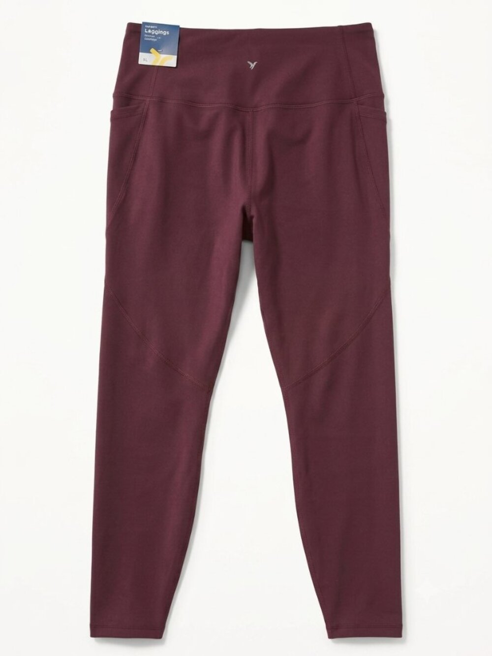 NWT Old Navy PowerSoft High Rise 7/8 Ankle Leggings Bundle XL Black & Burgundy - Picture 4 of 10